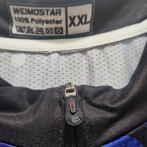 Weimostar Cycling Jersey Full Zip Black Multicolored Dots Size XXL Back Pockets - Picture 6 of 6